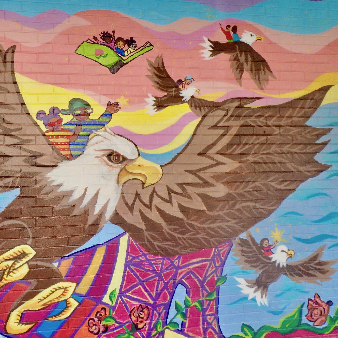 Eagles unveil rainbow Eagle wings mural for Pride Month